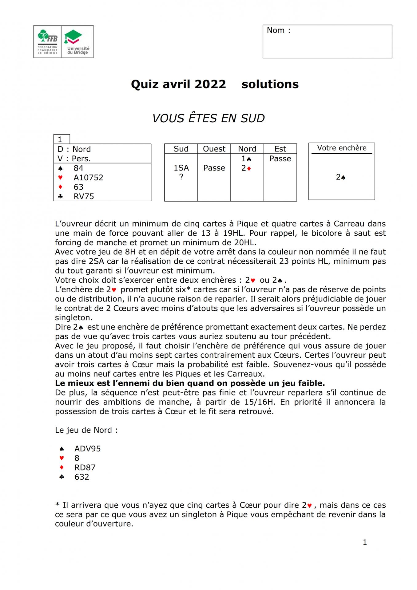 Formation continue des moniteurs solutions janvier 2022 2