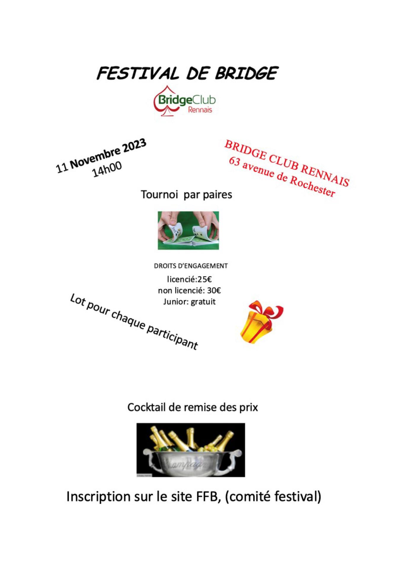 Affiche festival bridge club rennais