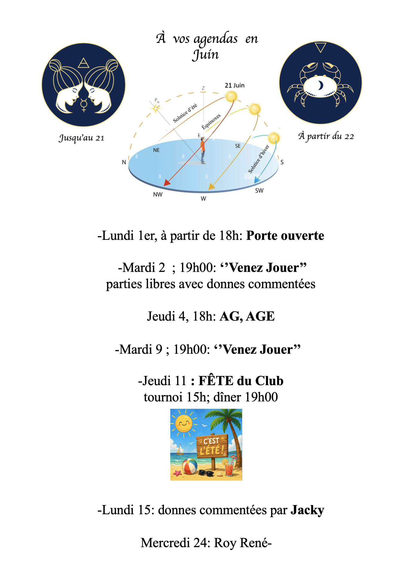 Agenda juin 2026