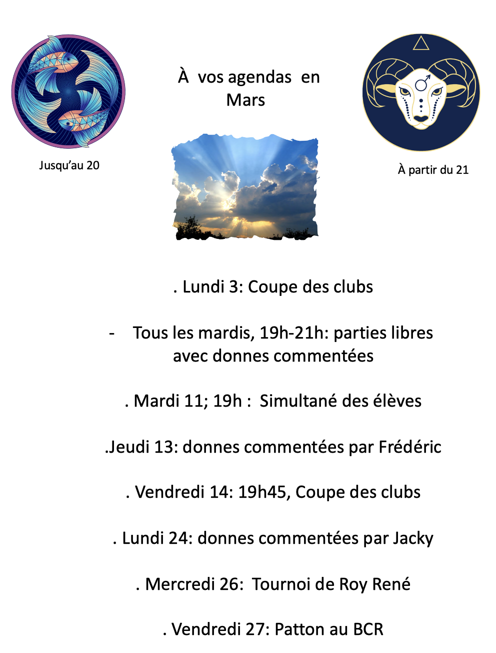 Agenda mars 2025