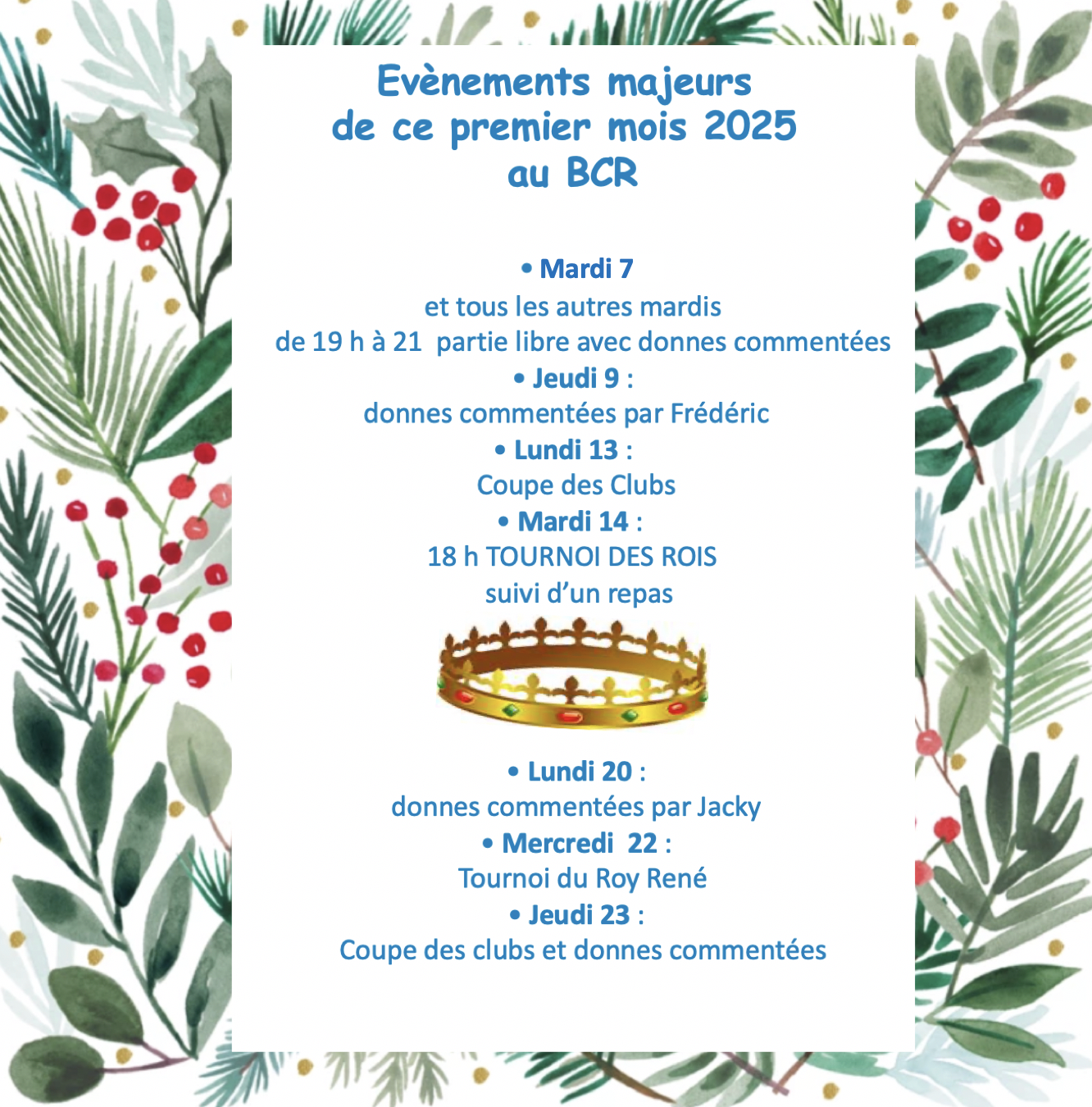 Evenements janv