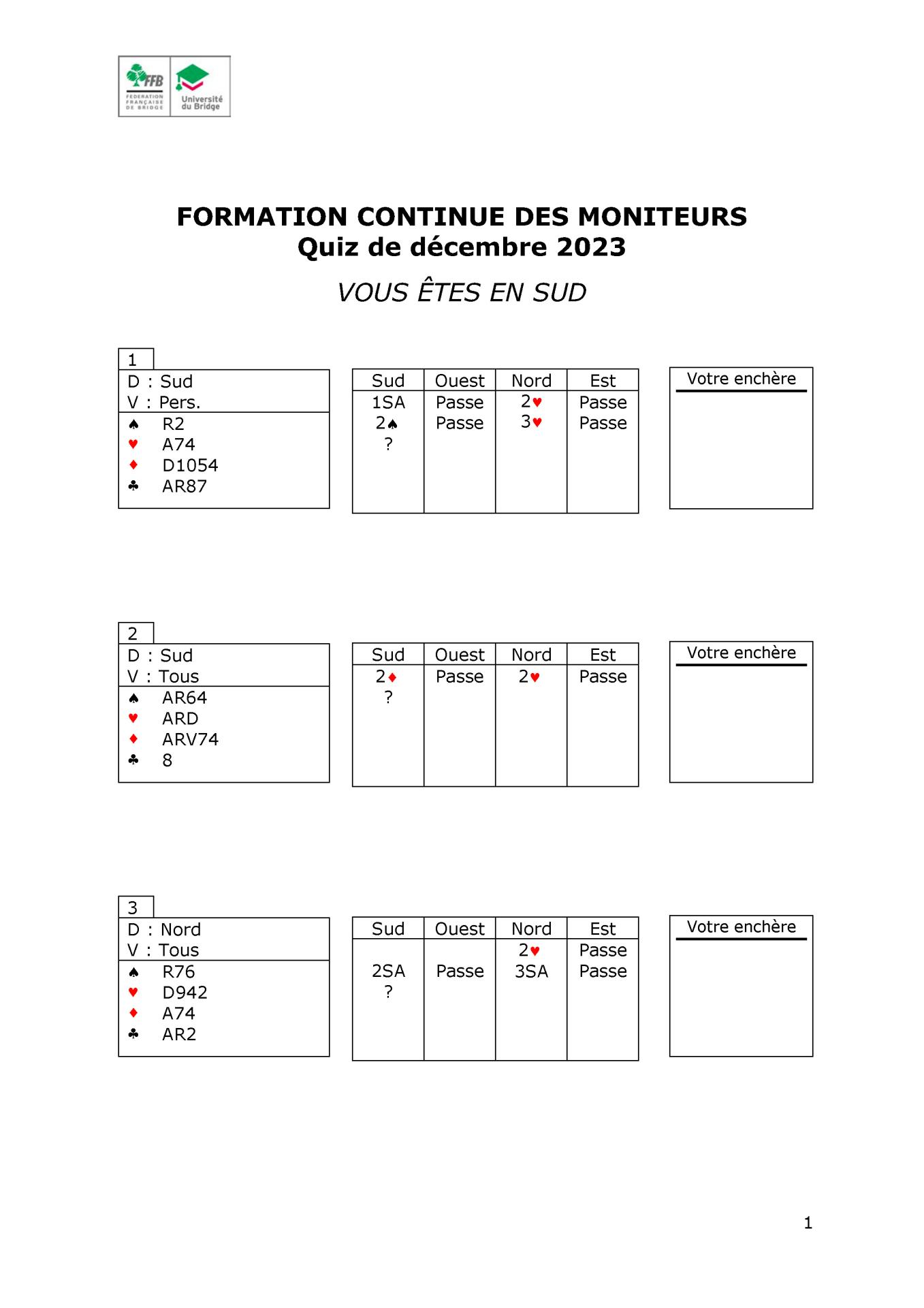 Formation continue des moniteurs quiz octobre 2020 page 1