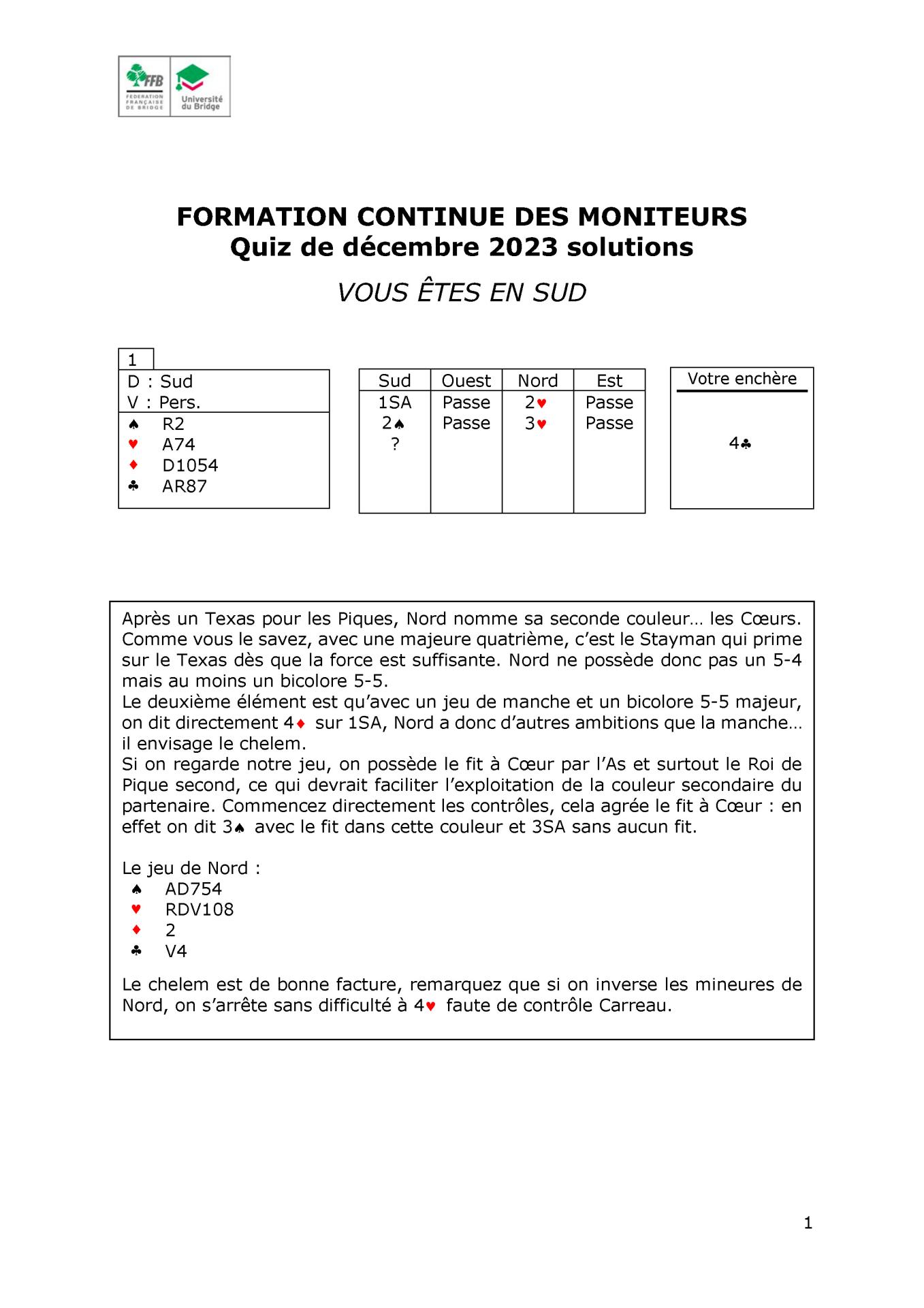 Formation continue des moniteurs solutions octobre 2020 page 1