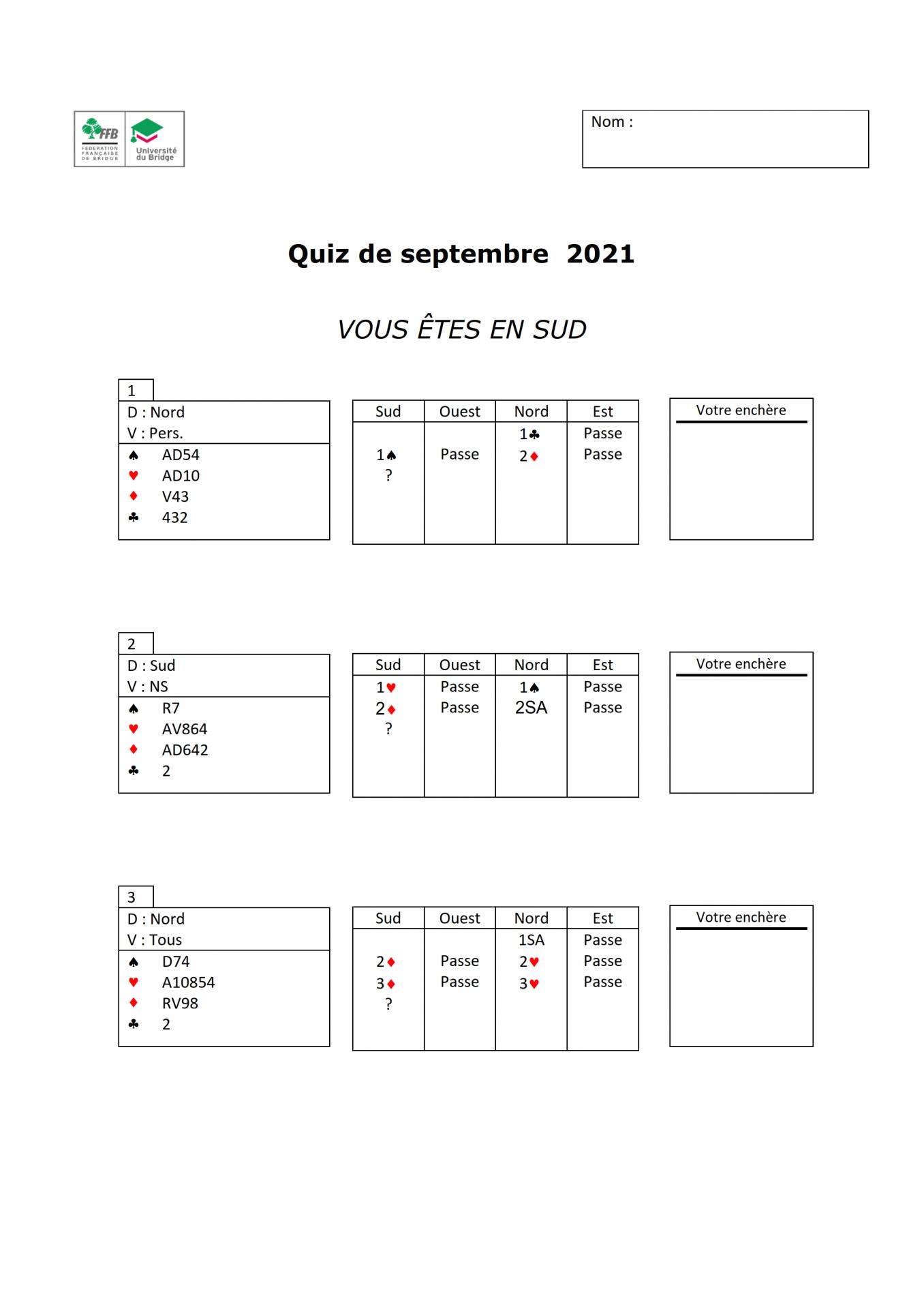 Quiz moniteurs questions octobre 2018 2